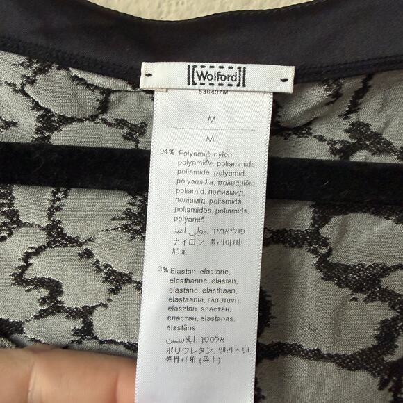 Wolford Abstract Animal Print Stretch Jacquard Top Size M - Picture 3 of 4